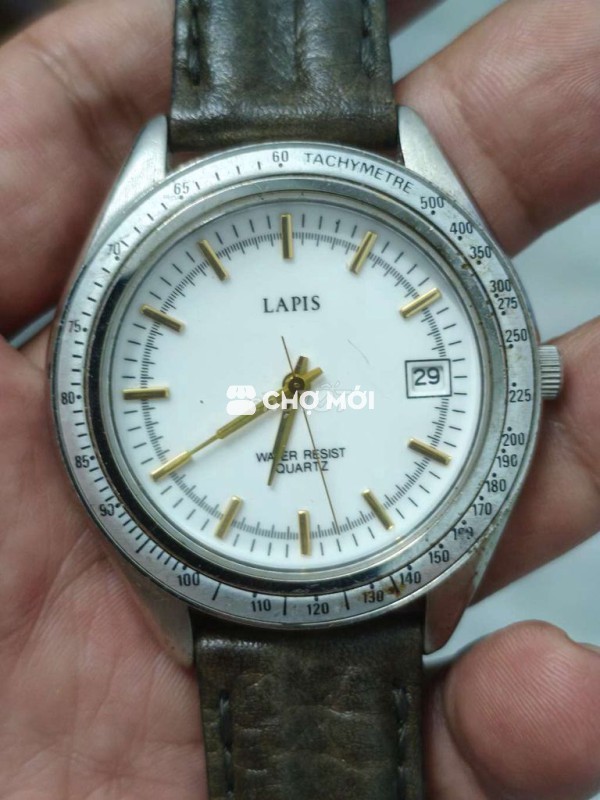 Đồng hồ Nhật,size 40mm, 1 lịch, vỏ bọc bạc, dây da