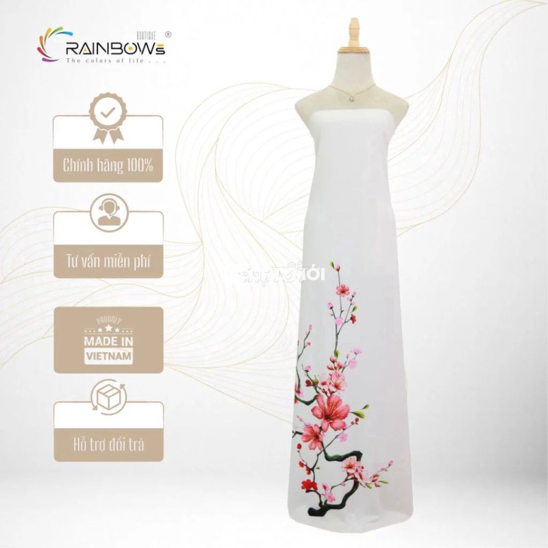 Vải Áo Dài Lụa Bảo Anh RAINBOWS - AD23