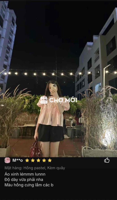 Áo cột nơ hồng Dob