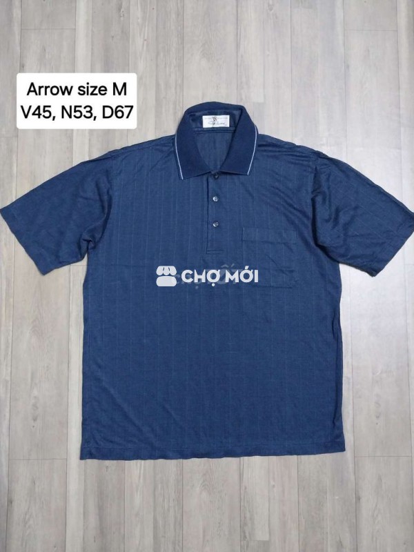 Polo dệt kim màu sang size M âu