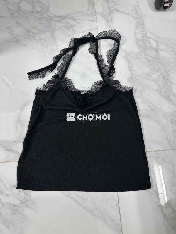 Áo yếm viền ren đính nơ