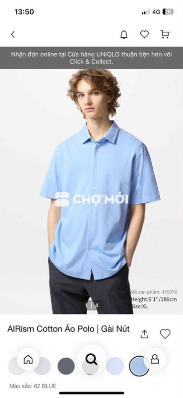 áo thun Polo Uniqlo Alrism chưa mặc lần nào
