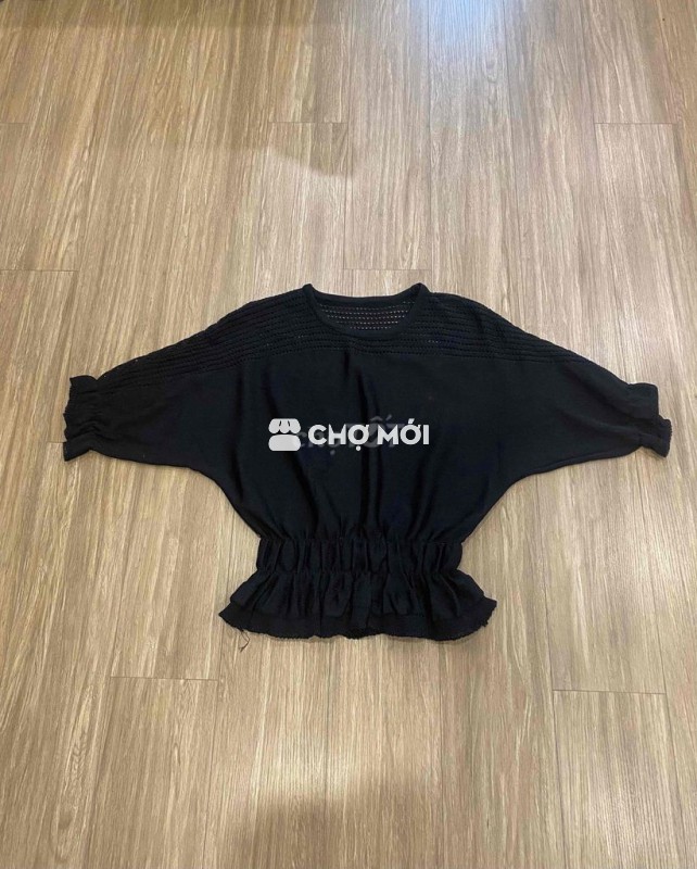 áo đen nữ len tăm