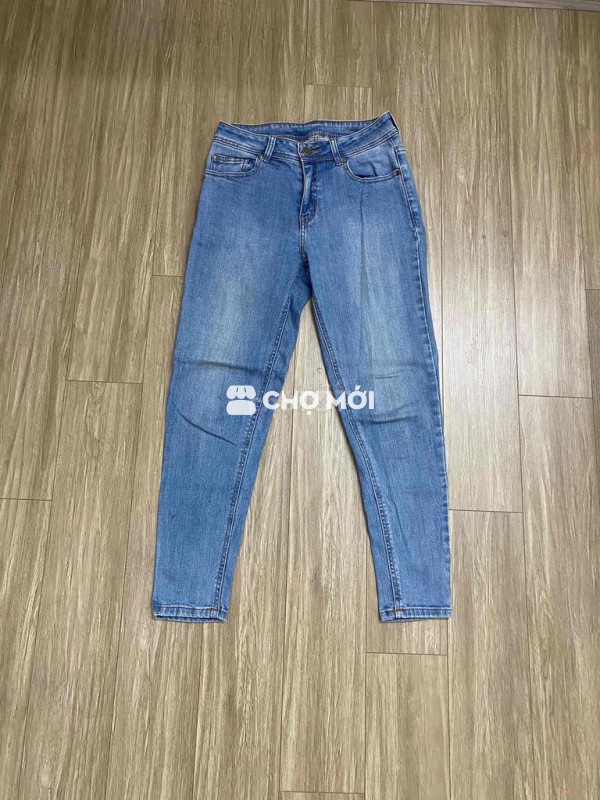 quần bò nữ xanh dáng baggy