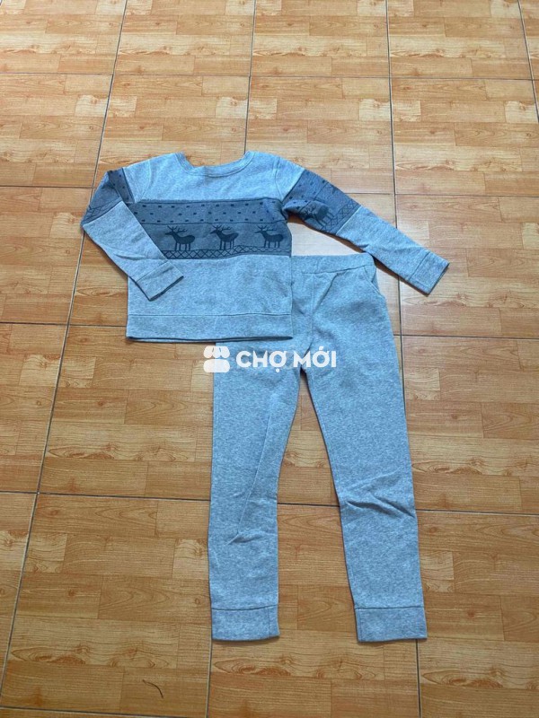 bộ nỉ nữ màu xám