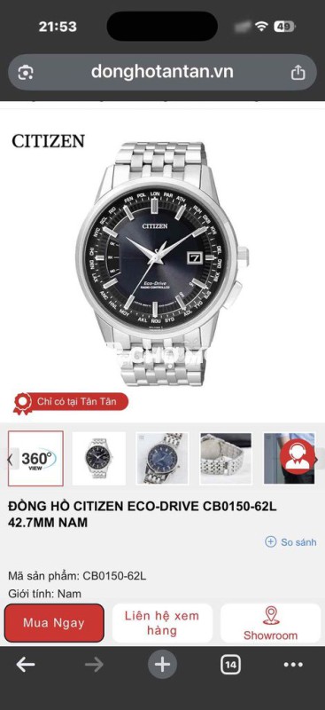 Citizen Eco drive, Radio Controlled CB0150-62L