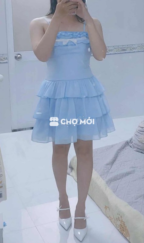 đầm công chúa tiểu thư xanh dương