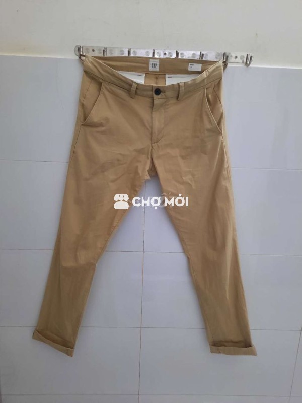 Quần kaki be sáng sz 29 _30 slim fit chính hãng
