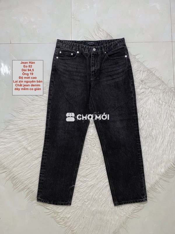 Jean Hàn Quốc 86 ROAD, màu đen xám, size 31
