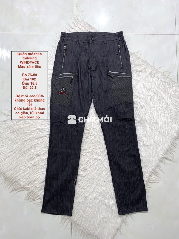 Quần thể thao WINDFACE, size 28-30, màu xám