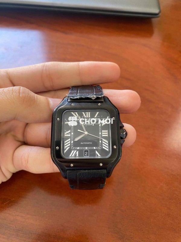 Đồng hồ Cartier Automatic dây da đen