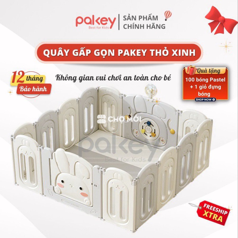 Quây cũi nhựa gấp gọn cao cấp Pakey, 1m9*1m5