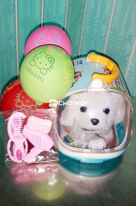 Đồ chơi chú chó bông trắng biết đi, biết kêu,