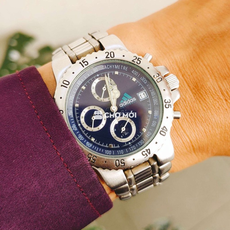 Đồng hồ Adidas full 6 kim. Núm vặn chống nước