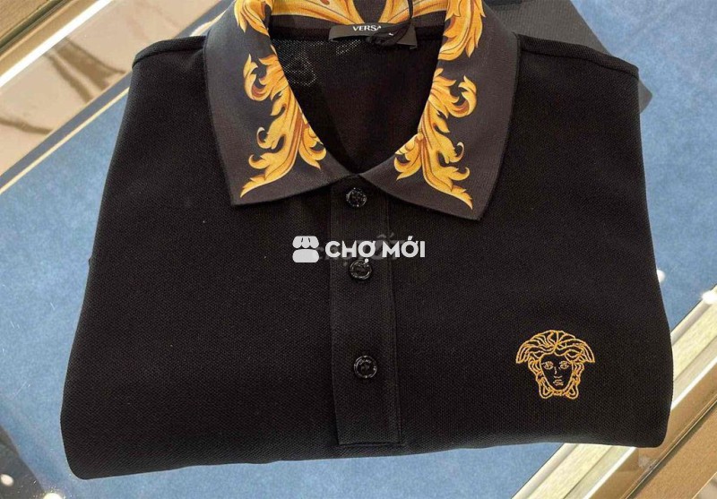 Áo polo nam Versace cotton họa tiết Baroque