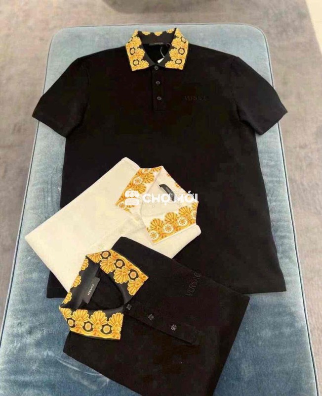 Áo Polo nam Versace cotton họa tiết Baroque