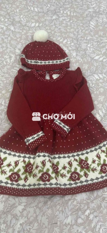 váy len kèm mũ như New size 12-18tháng