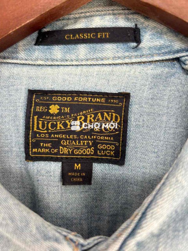 áo sơ mi jean hiệu lucky bank Mỹ chính hãng