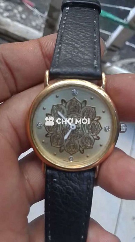 Đồng hồ mặt Phật dây da, phong cách cổ điển