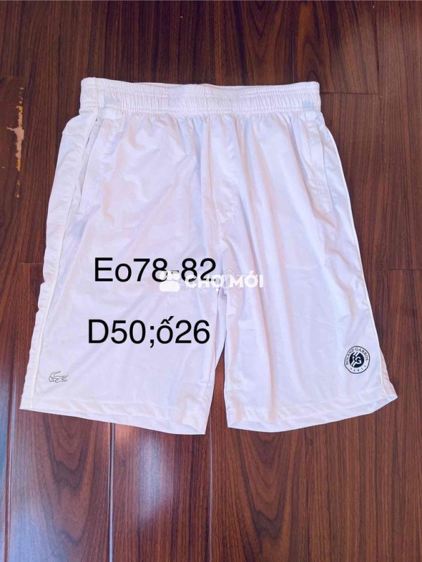 quần thun thể thao Lacoste size 29-31 màu trắng