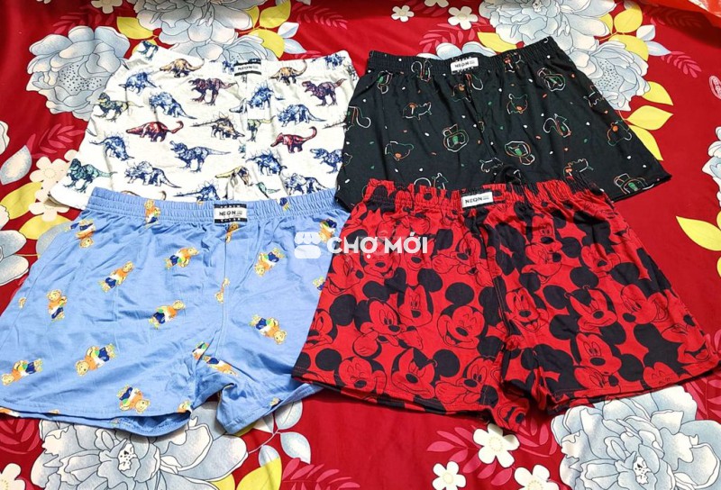 Combo set 4 cái quần đùi mặc ngủ hoạ tiết