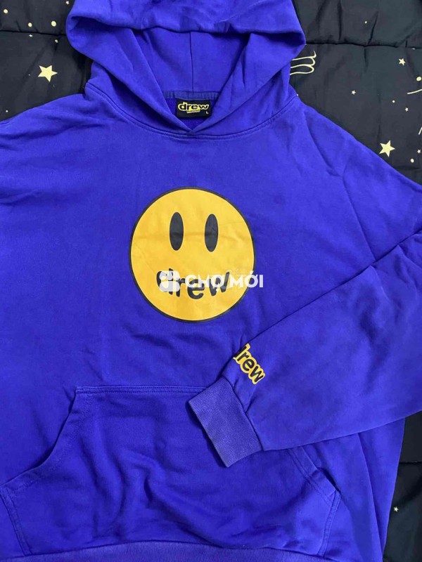 Hoodie Drew xanh cobalt Real 100%