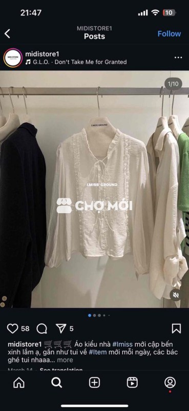 Áo trắng sơ mi cột dài tay bo chun
