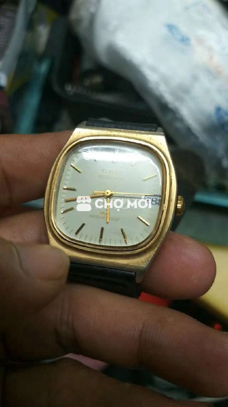 Đồng hồ Timex Automatic kim loại, cót phụ da
