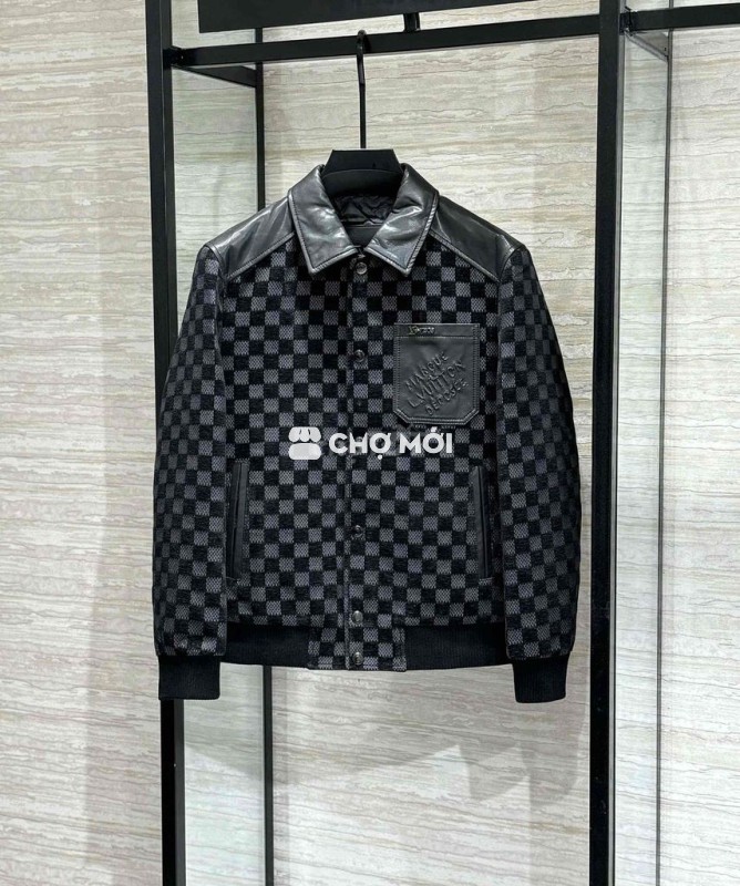 Áo Nam/ Áo Khoác Dạ Cổ Da LV Cao Cấp