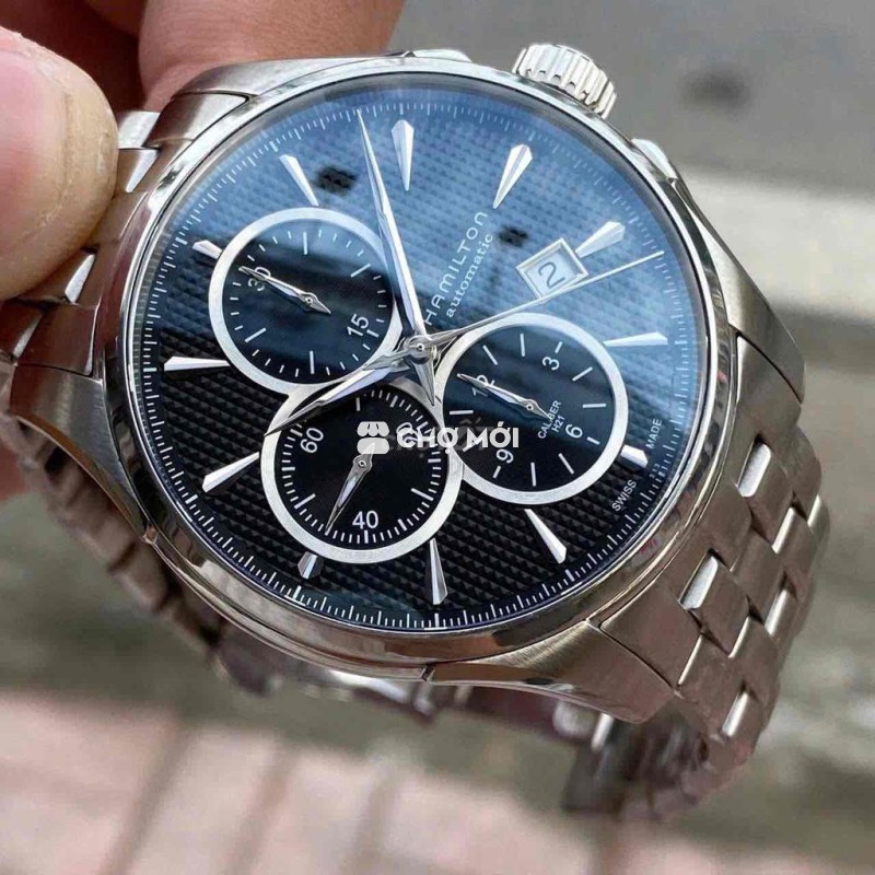Hamilton Jazzmaster bấm giờ thể thao dial đen sz42