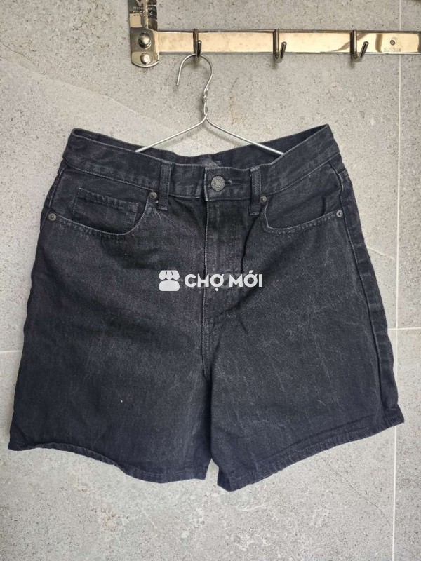 Quần short jean đen nữ Uniqlo