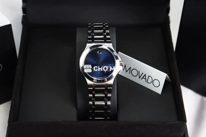 Movado Nữ mặt xanh Naxy dây thép Size 28mm Fullbox