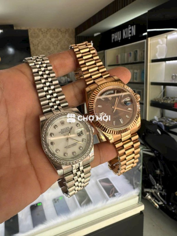 Đồng hồ RL chế tác day-date bọc18k.thuỵ sỹ.Giaolưu