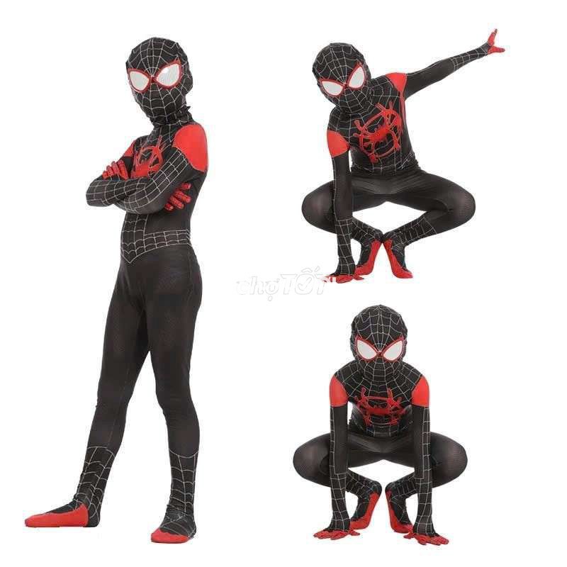 (Size 100) Bộ Jumpsuit cosplay người nhện đen
