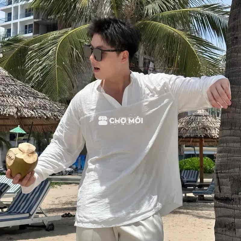 SƠ MI CỔ TÀU DÀI TAY MÀU TRẮNG