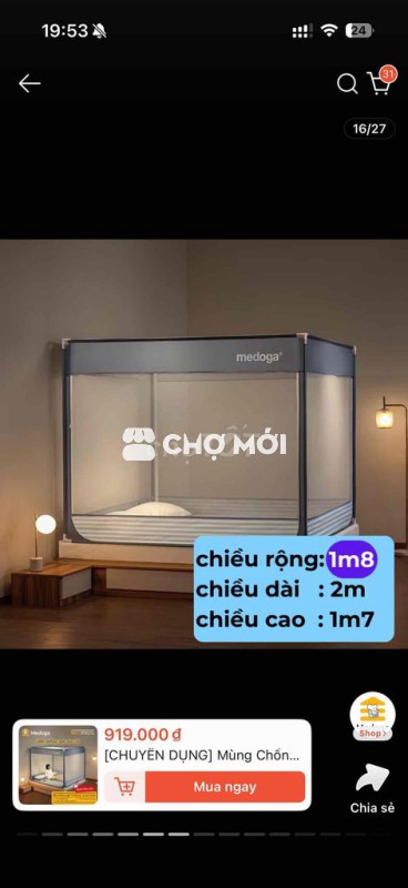 thanh lý mùng chống ngã medoga cho bé