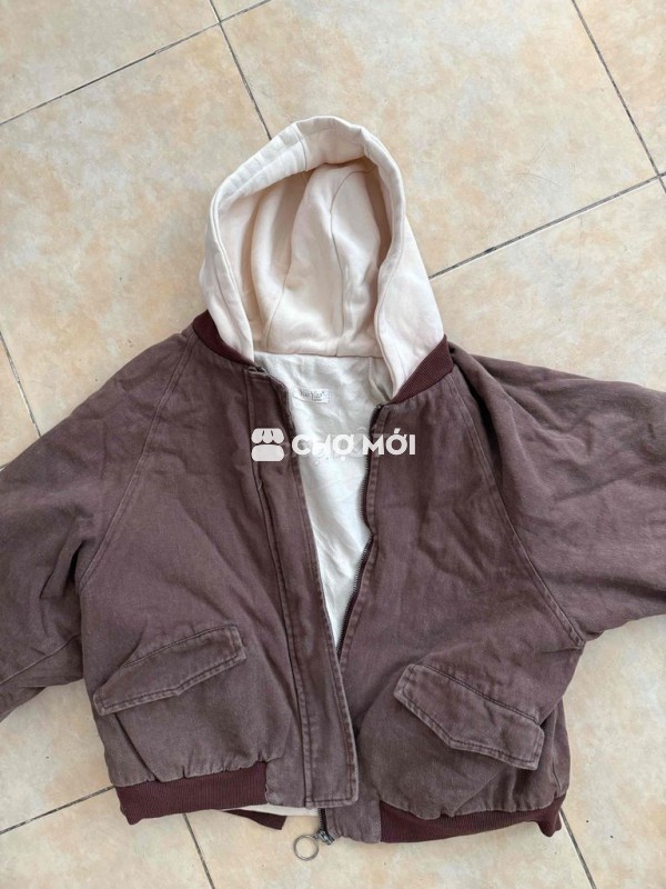 Áo khoác vintage 2 lớp có mũ