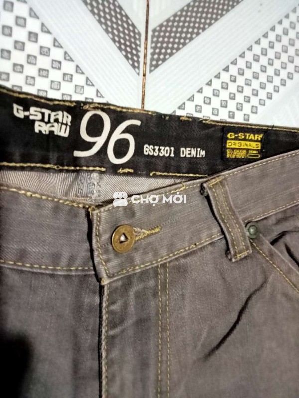 Quần short nam G-Star Raw 3301 xám denim size 32