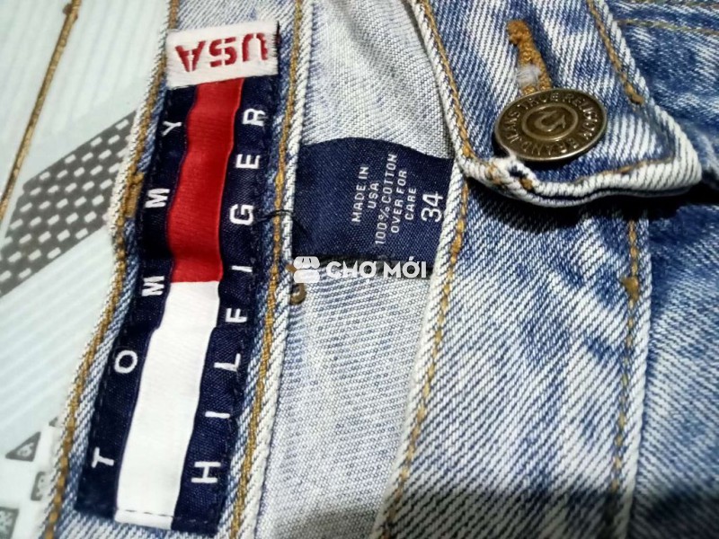 Quần short Tommy Hilfiger nam cotton xanh nhạt