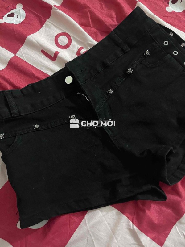 Quần short jeans đen