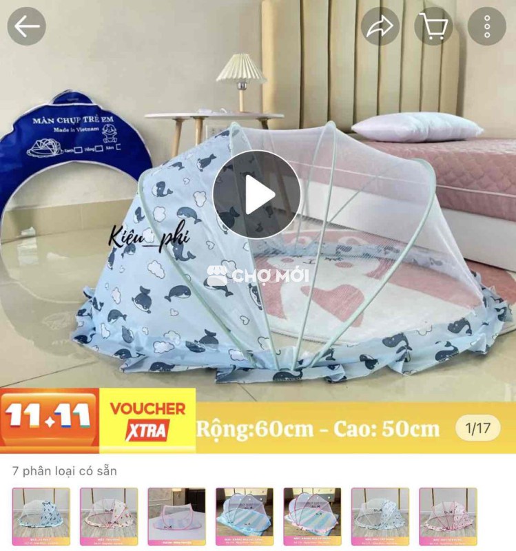 Màn ngủ gấp gọn chống muỗi mới 95%