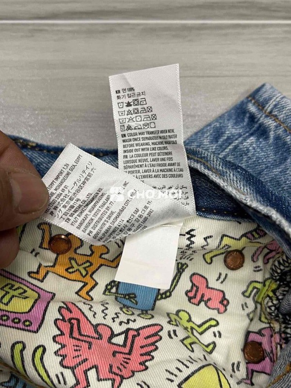 Quần jean American Eagle rách bụi xanh nhạt