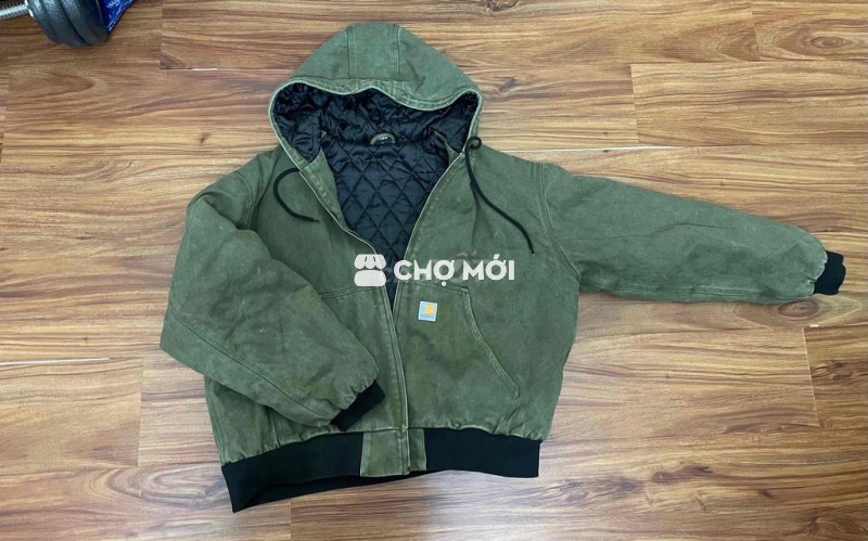 Áo khoác Nelly vải canvas xanh rêu