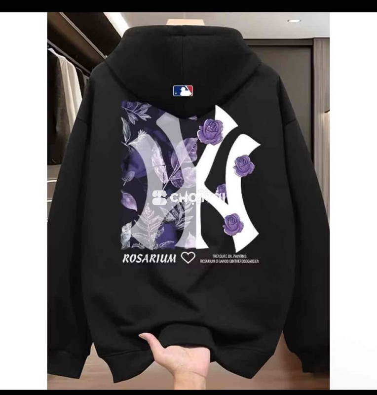 Áo hoodie MLB đen