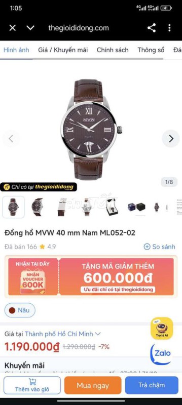 Đồng hồ mua TGDĐ