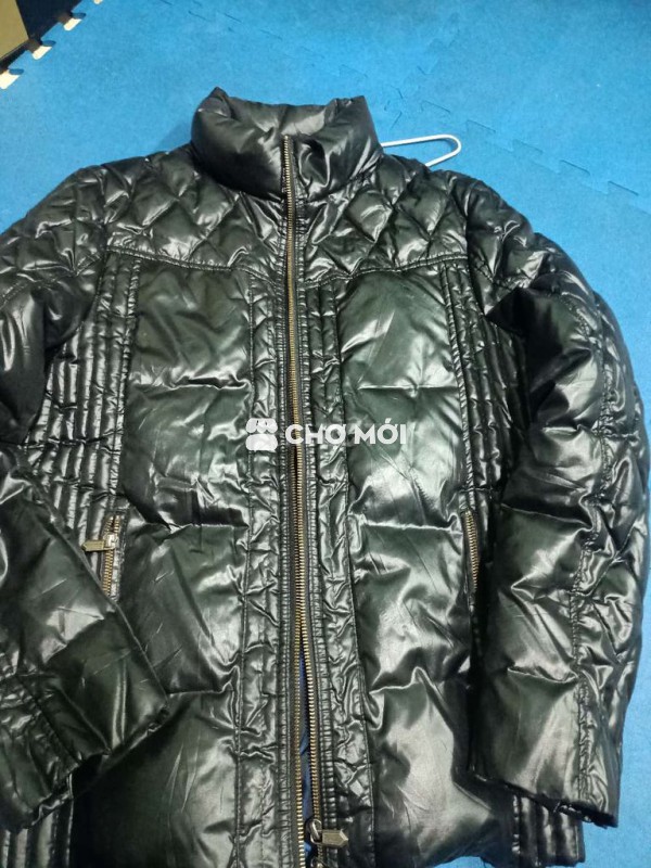 Áo khoác phao nam chần trám màu đen size M