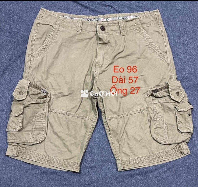 Quần short kaki túi hộp màu vàng be size 36