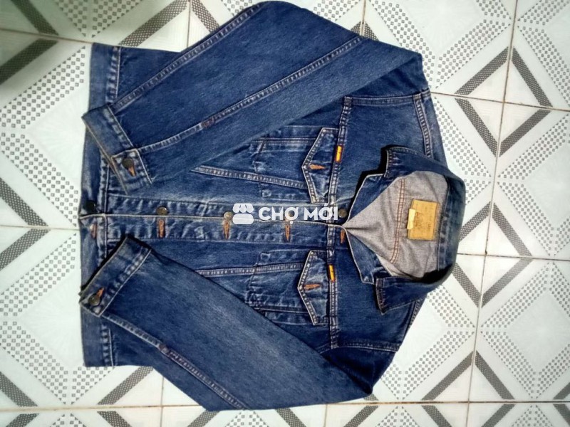 Áo khoác Jean nam màu xanh đậm