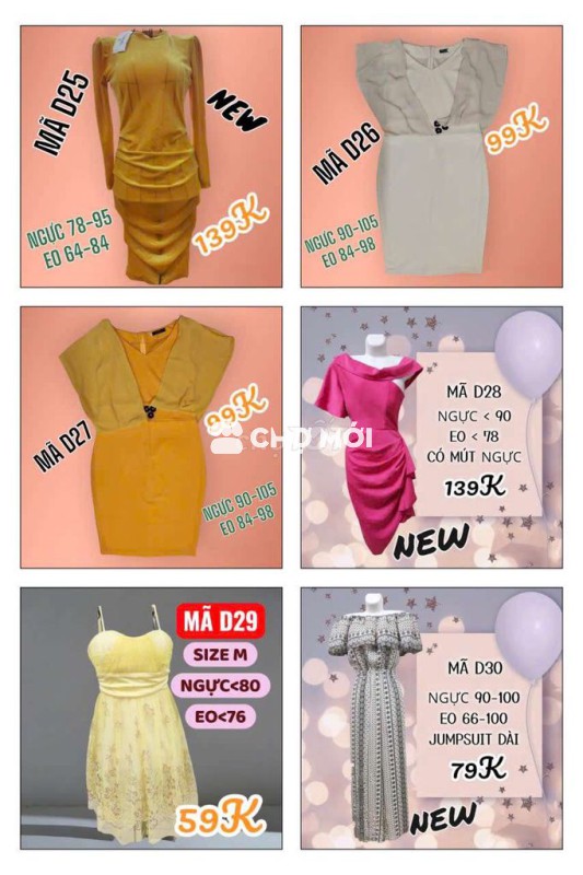 [D25-D30] THANH LÝ ĐẦM / VÁY NỮ TỪ 29K (CÒN NỮA)