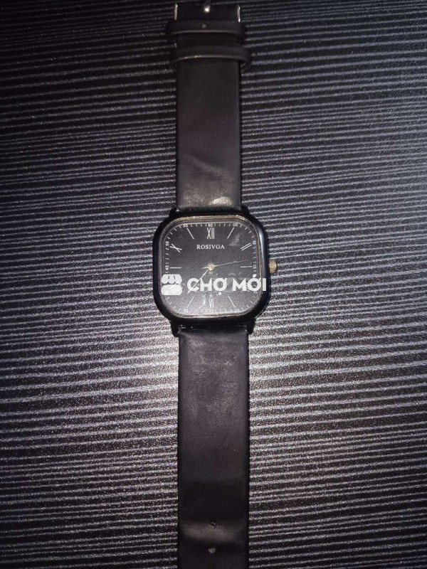 Đồng hồ ROSIVGA dây da đen thanh lịch